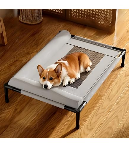 Amazon | 犬用ベッド 高架式 中型犬用 犬コット メッシュ ひんやり