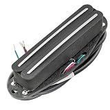 Musiclily Pro ST-DPLA アルニコ5 シングルサイズハムバッカーピックアップ PU6.2K Stratストラトエレキギター用、ブラックボディ クロームレール