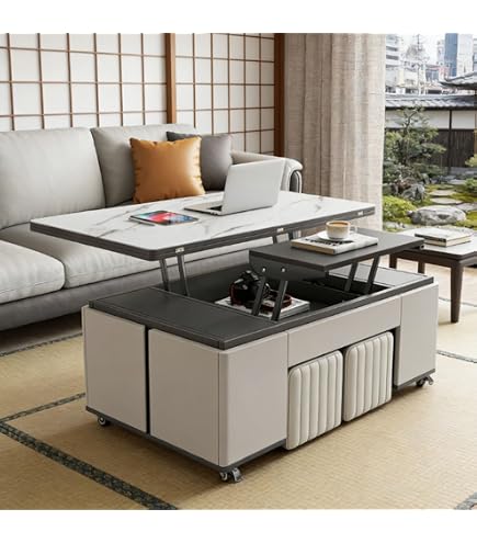 Amazon｜Xixining 多機能テーブル ダイニングテーブル 収納付き 天板