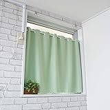【cloth shop 布や】 カフェカーテン 小窓用 遮熱 断熱 【グリーン [遮光1級] 幅100cm x 丈90cm [1枚入]】