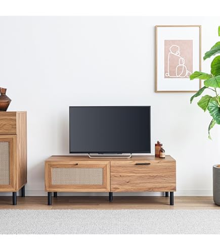 Amazon｜ラタン調 テレビボード 幅90cm｜ローボード・テレビ台