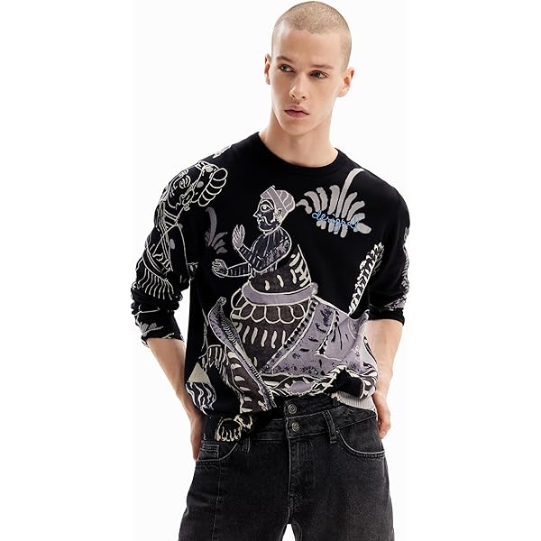 Amazon | [デシグアル] NEBULA Tシャツロングスリーブ グレー/ブラック