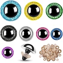 PH PandaHall 60 Sets Glitter Safety Eyes - 5 Sizes Rainbow Amigurumi Eyes For Stuffed Animals