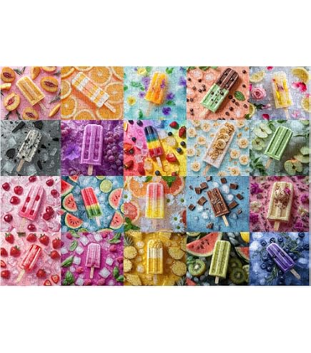 Fruitful Frozen Delights 1000 Piece Popsicle Jigsaw Puzzle - Colorful Ice Cream Treats, Summer Fun - View #6