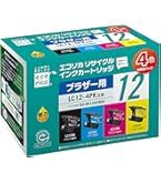 エコリカ LC12-4PK リサイクルインク 4色