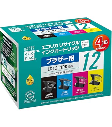 Amazon.co.jp: Brother ブラザー LC12-4pk 純正互換インク