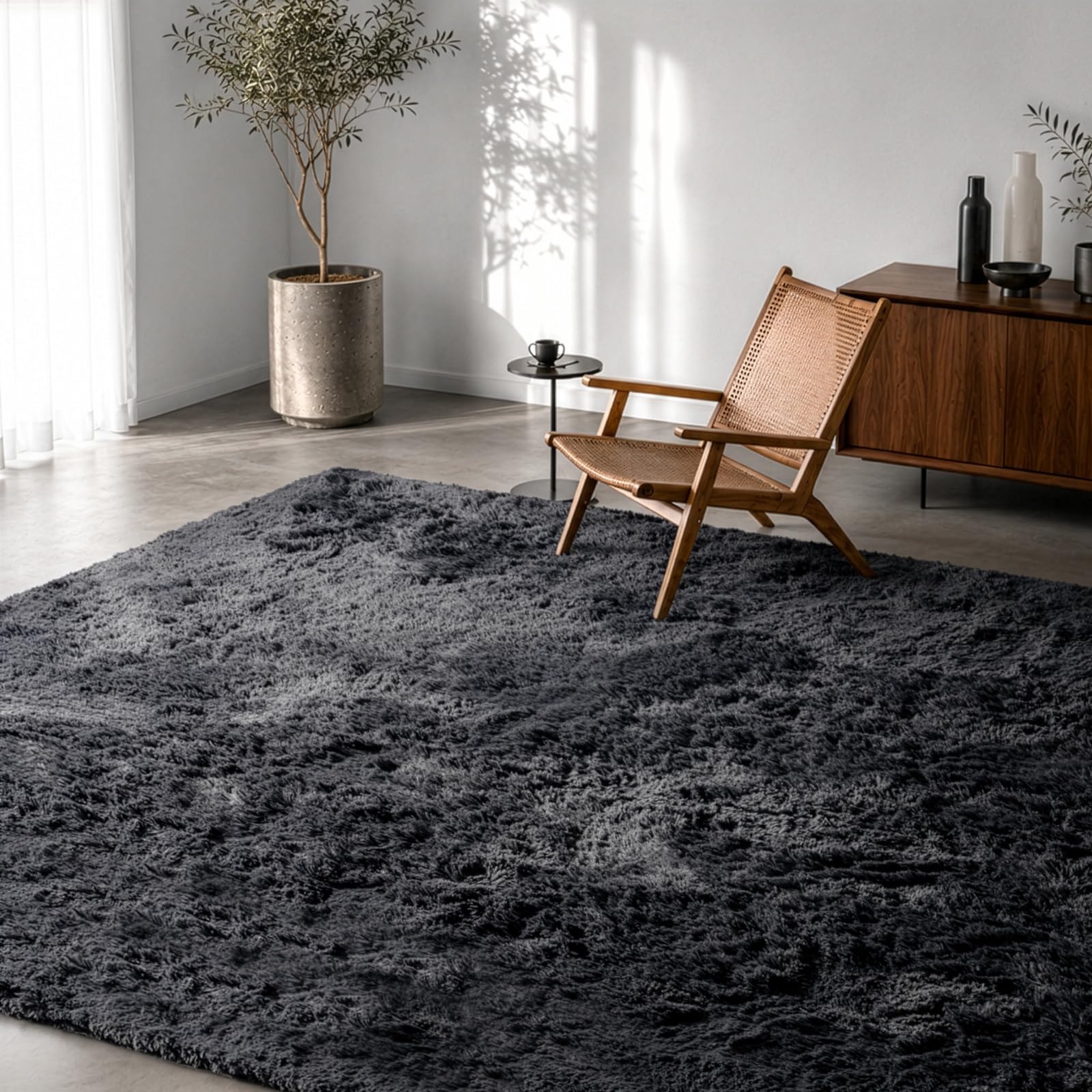 タンスのゲン ラグ 1畳 100×135cm【超高密度×厚さ10mm×洗える】オールシーズン おしゃれ 北欧 絨毯 90900032(130631) | 滑り止め付き ホットカーペット対応 防音 毛足40mm 防汚加工 お手入れ簡単 床暖房対応 厚手