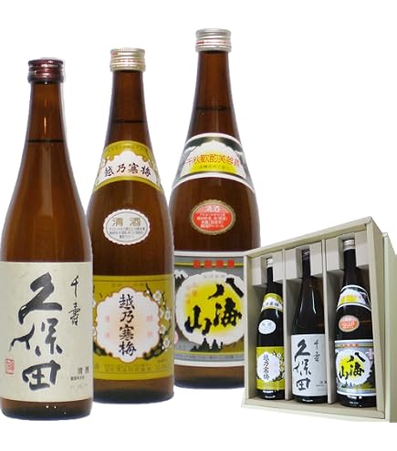 Amazon.co.jp: 新潟の有名銘酒 飲み比べセット 720 ml×3本 越乃寒梅 灑