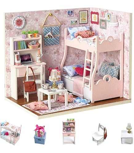 Amazon | TuKIIE DIY ミニチュアドールハウスキット 1:24スケール 木製