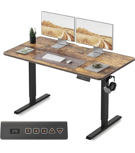 Amazon | YIHAYO 昇降デスク 高さ70-115cm 幅120cm 奥行き60cm 電動