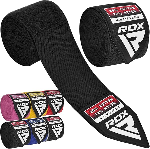 RDXボクシングハンドラップは、パンチング用のインナーグローブ、MMA、ムエタイ、キックボクシング、格闘技トレーニング、コンバットスポーツ、ミットの下にある4.5メートルの伸縮性のある包帯を保護します。 - 1