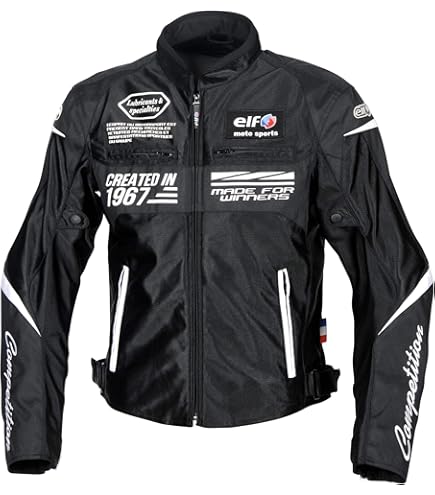 Amazon | [エルフ] バイク用ジャケット WPｳﾞｨｽﾄｰｿﾞｼﾞｬｹｯﾄ Black&White 