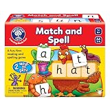 ORCHARD TOYS ヘラジカゲーム マッチアンドスペルゲーム。楽しい、初めての読書とスペルゲーム。2つの遊び方。対象年齢4歳以上。1-4人。