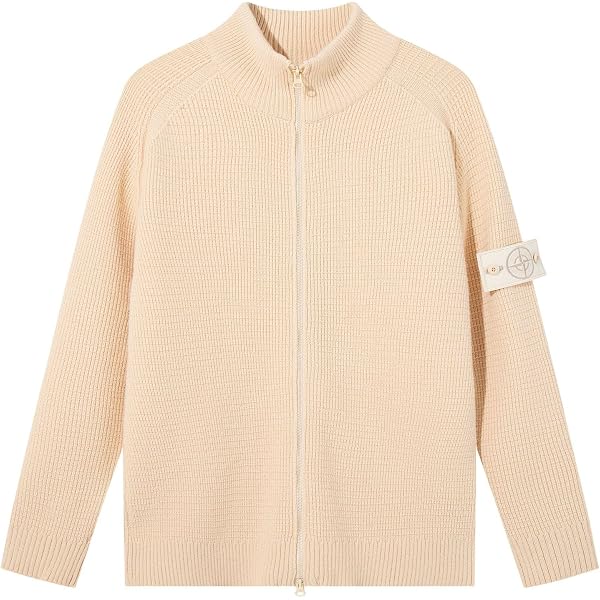Amazon.co.jp: 25FW Stone Island Solid Zipper Sweater Unisex Stand