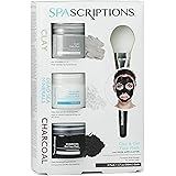 Spascriptions Clay, Dead Sea Minerals and Charcoal Mask Pack with Applicator, 3 count