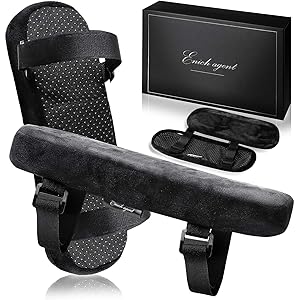 Enich agent ひじ置きクッション 両肘セット 低反発 アームレスト 椅子 日本語説明書付 日本メーカー (ひじ置きクッション+替えカバーセット(ブラック))