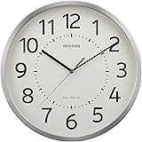 リズム(RHYTHM) 掛け時計 電波 アナログ フィットウェーブM508 連続秒針 オフィス モデル 見やすい 大きな文字 銀色 RHYTHM 8MY508SR19