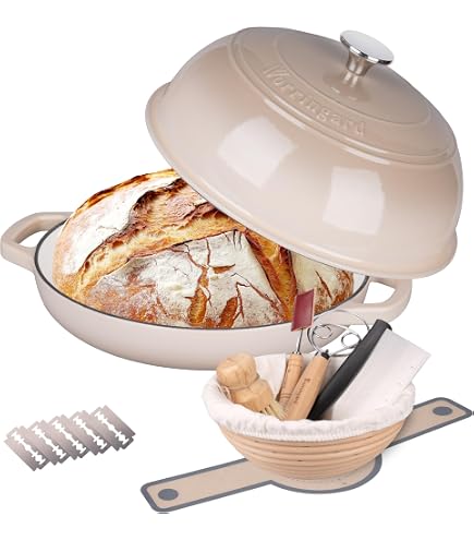 Cuisilandenameled Cast Iron Bread Cloche Dome Lid Dutch Oven Artisan