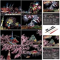 Amazon.co.jp: Lakymisy 8枚セット スクラッチアート ラッチ