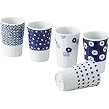 西海陶器 波佐見焼 カップ 軽量 フリーカップ 275ml タンブラー 5柄 食器セット 藍丸紋柄 はさみやき プレゼント 誕生日 食器 おしゃれ 日本製 13308