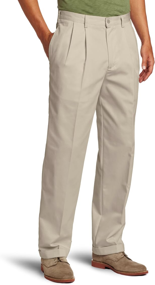 IZOD Men's American Chino Pleated Pant 