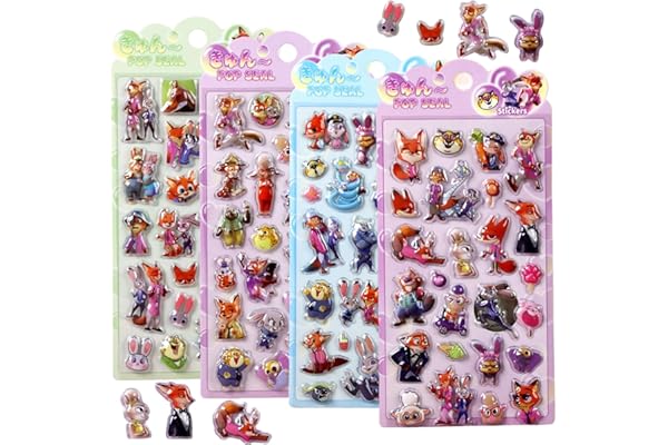 YAYAMIYA 3dシール 立体シール ぷくぷく キラキラ ごほうび 3D 可愛い 女の子 携帯電話飾り用 手帳用 DIY用 日記帳用 水筒 スマホケース アルバム飾り用 手芸用品 貼り付け可能 (4枚セット-A)