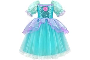 Axaxa Princess Dress for Kids (Princess Apron + Magic Wand + Tiara) 3-Piece Set, Kids Costume, One-Piece, Event, Performance, Costume, Dress-up, Outfit, Disguise, Stage Clothes, Christmas, Halloween