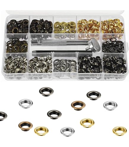 Amazon.co.jp: レザークラフト カシメセット 10種色200組 穴径4.5mm 丸