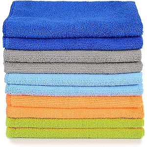 10枚入 プロ仕様 洗車タオル マイクロファイバークロス 拭き取り用 高吸水 高排水 速乾 柔らかい 傷防止 洗車用・家…