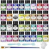 Roizefar Mica Powder - 32 Colors x 5 g Pearlescent Resin Color Pigment - Glitter Mica Powder for Epoxy Resin, Soap Paint, Lip