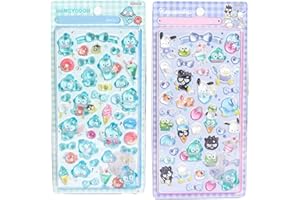 シール 可愛い 立体 シール ハンギョドン ぷくぷくぷっくり かわいい 2枚セット d 立体 可愛い ステッカー キラキラ デコシール ごほうび 子供 貼り付け可能 贈り物 DIY用 手帳用 (01)