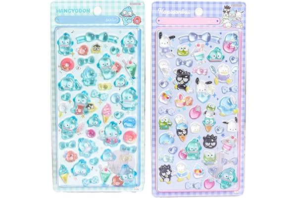 3dシール 可愛いシールハンギョドン 2枚セット サンリオキャラクターズ グッズ ボンボシール ミニ はぴだんぶい携帯電話飾り用 DIY用 手帳用 貼り付け可能 手芸用品大容量 スマホケース 手帳 diy 贈り物ごほうび (S2)