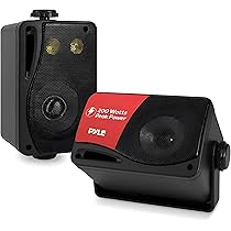 Amazon | Pyle 3.5インチ3-Way防水型ボックススピーカー(ブラック/ペア