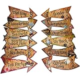ASVP Shop Alice in Wonderland Party Vintage Style Arrow Signs / Mad Hatters Tea Party Props Pack of 10 Signs