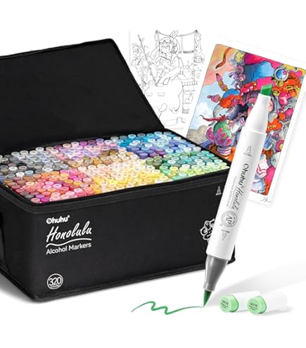 Amazon | Ohuhu マーカーペン 筆タイプ 216色217本 プロ愛用 パステル