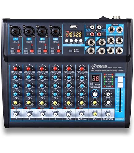 Proel PLAYMIX8 - Mixer Audio Digitale Con Bluetooth, USB, Effetti DSP E 8 Canali, Perfetto Per DJ, Piccoli Eventi E Home Studio