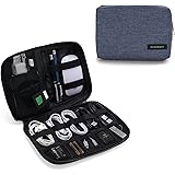 BAGSMART Portable Travel USB Cable Organizer Bag Cases for Small Electronics and Accessories, Blue