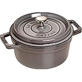staub ストウブ 「 ピコ ココット ラウンド グレー 20cm 」 両手 鋳物 ホーロー 鍋 IH対応 【シリアルナンバー付き日本正規販売品】 La Cocotte Round 40509-304
