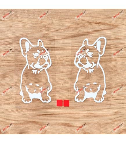 Merle French Bulldog Car Decal Sticker, Peeking Realistic