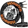 Homwarm Bike Lock Chain Lock Bike Bicycle Wire Lock Diameter 0.9 x 47.2 inches (22 mm x 1200 mm) Heavy Duty Anti-theft Set of