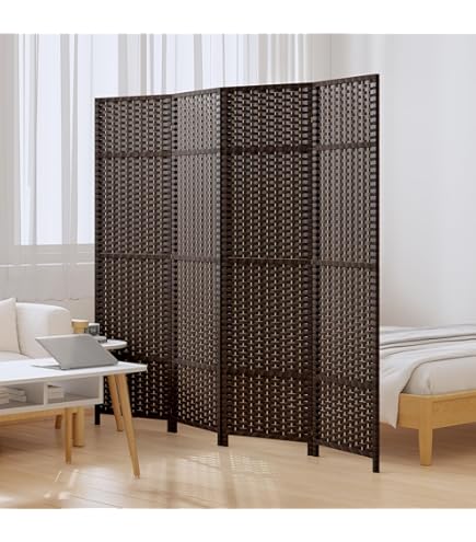 北欧風木製パーティション4連　ブラウン 北欧風木製パーティション4連 ブラウン