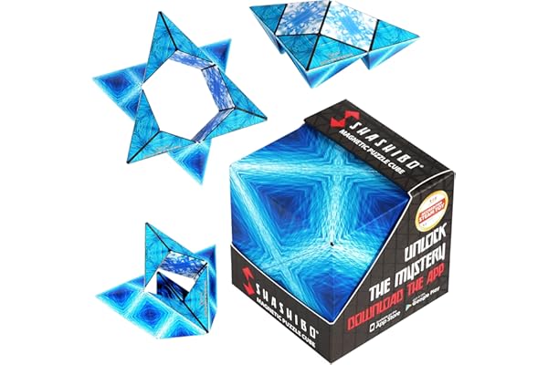 SHASHIBO 形状変形ボックス - 受賞経歴のある特許取得済みのフィジェットキューブ、36個のレアアース磁石を使用 - 100種類以上の形に変形可能 (Blue Planet)