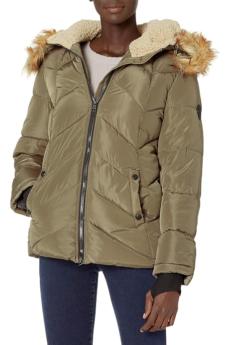 Chevron Maxi Puffer Coat 