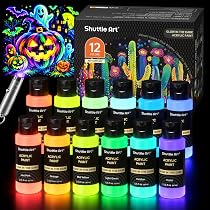 Amazon | Shuttle Art アクリル絵の具 暗闇で光るペイント 12色セット