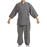 [江戸てん] 作務衣 刺子 （綿100％） 風合い豊かな刺子作務衣 さむえ 通年 メンズ 大きいサイズまで