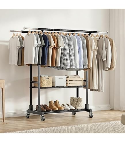 Amazon｜Luxspire ハンガーラック 大容量 2段2列 耐荷重380kg