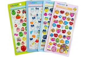 Ocuklyシール4枚たまごっち セット 3D立体 実心 ステッカー キャラクター グッズ 可愛い キラキラ デコシール 子供 貼り付け DIY用 手帳用 プレゼント向け プランナー・ノート・スマホ・ウォーターボトル