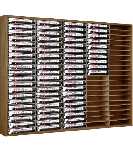 Amazon.co.jp: 木製カセットテープ収納ラック、大容量収納、最大115本