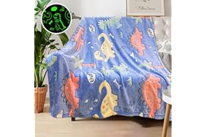 MyBrand Personalized Dinosaur Glow Blanket for Kids, Toddlers & Babies - Soft Fleece 50"x 60", Birthday Gift