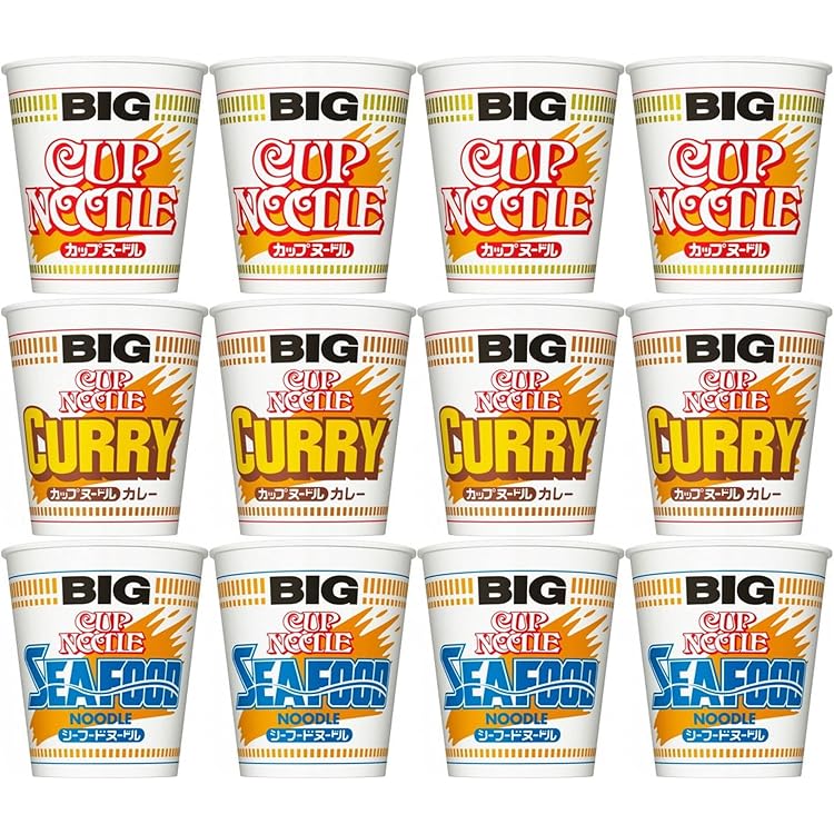 日清カップヌードル　BIG レギュラーサイズ　詰め合わせ　24個セット Amazon.co.jp: 日清食品 カップヌードルBIG 詰め合わせ 4種12食